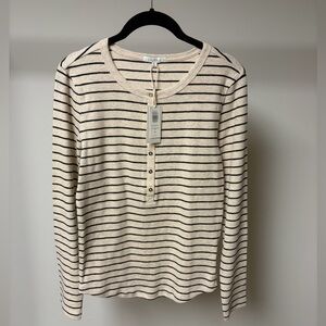 Z supply eve stripe Henley light oatmeal heather